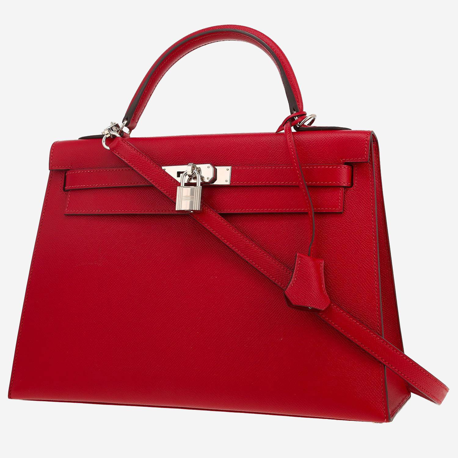 Sac à main Hermès  Kelly 32 cm en cuir epsom rouge grenat