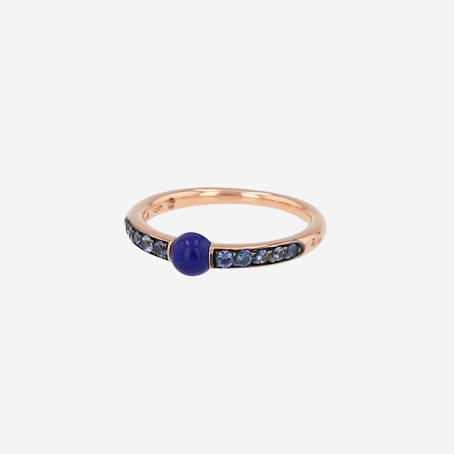 Pomellato M'ama Non M'ama ring in pink gold, lapis-lazuli and sapphires, size 54