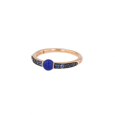 Pomellato M'ama Non M'ama ring in pink gold, lapis-lazuli and sapphires, size 53