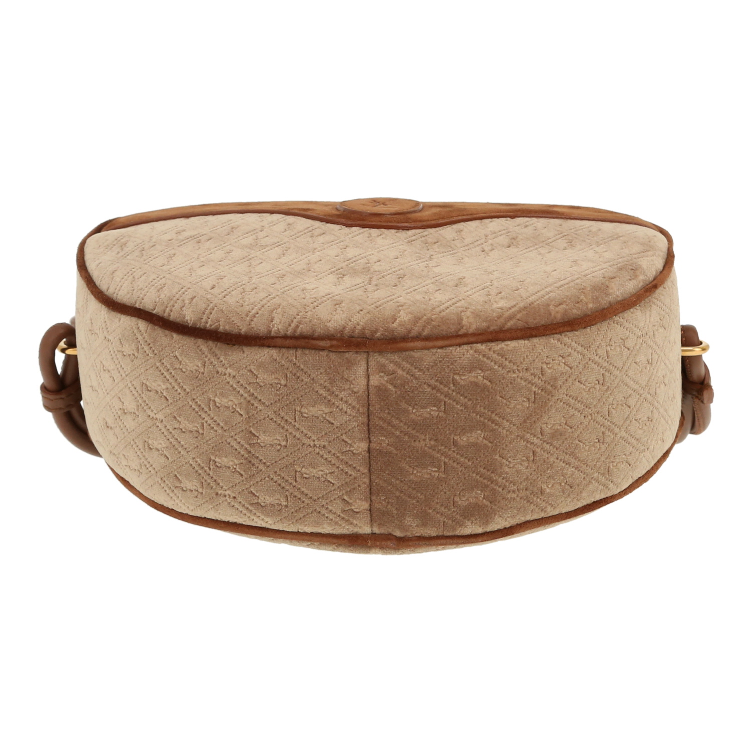 Sac bandoulière Saint Laurent  Sac Coeur en Veau velours marron et velours marron - Detail D1