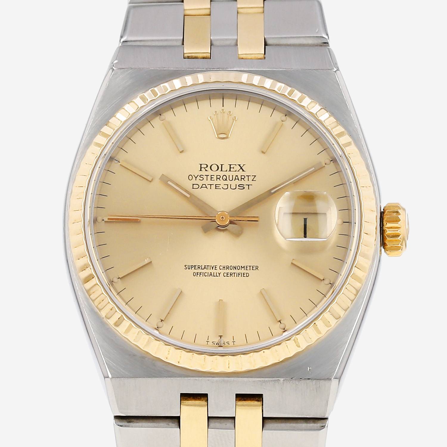 Rolex Oysterquartz Datejust  in gold and stainless steel Ref: Rolex - 17013  Circa 1980
