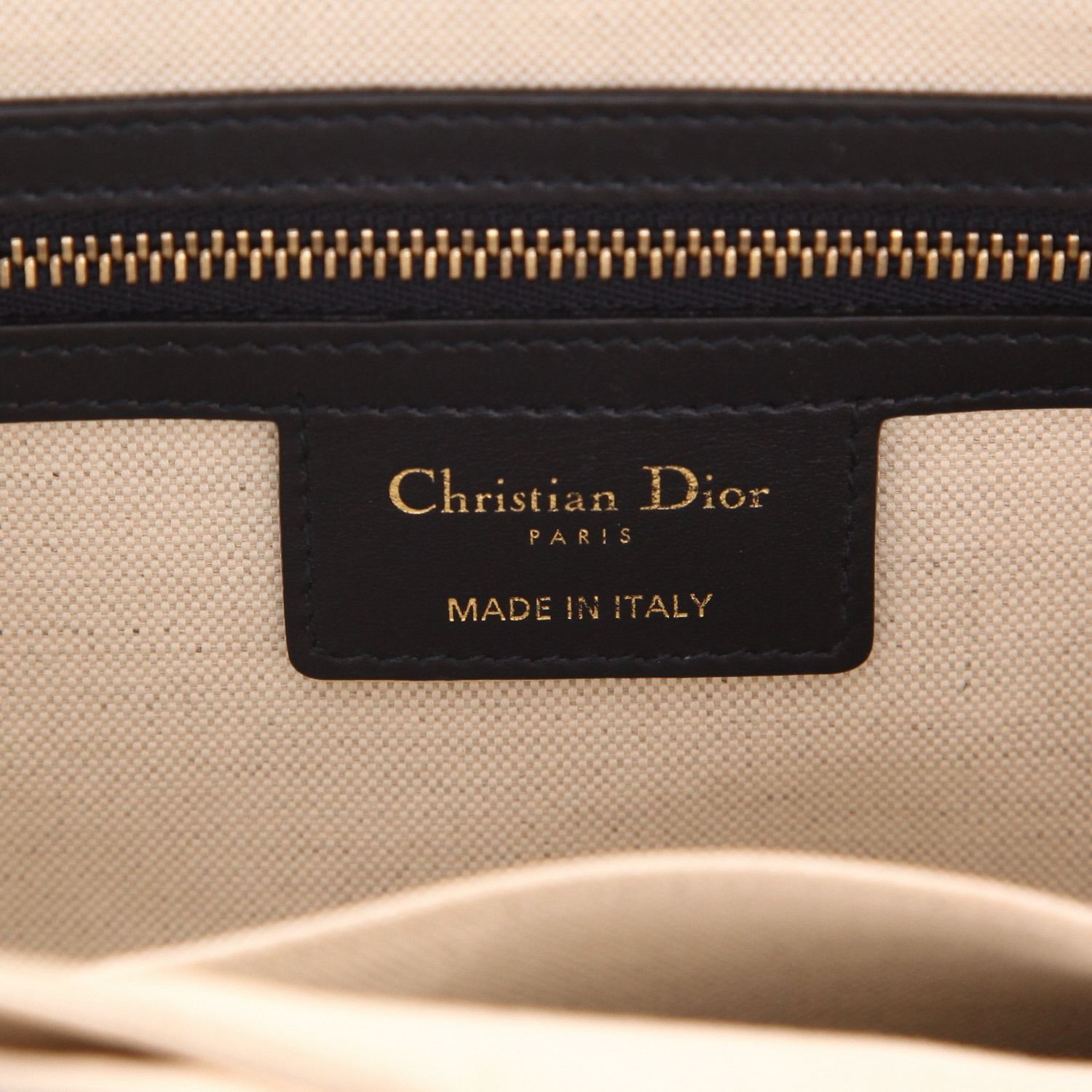 Borsa a tracolla Dior   in tessuto a monogramma Oblique blu marino e pelle blu marino - Detail D2