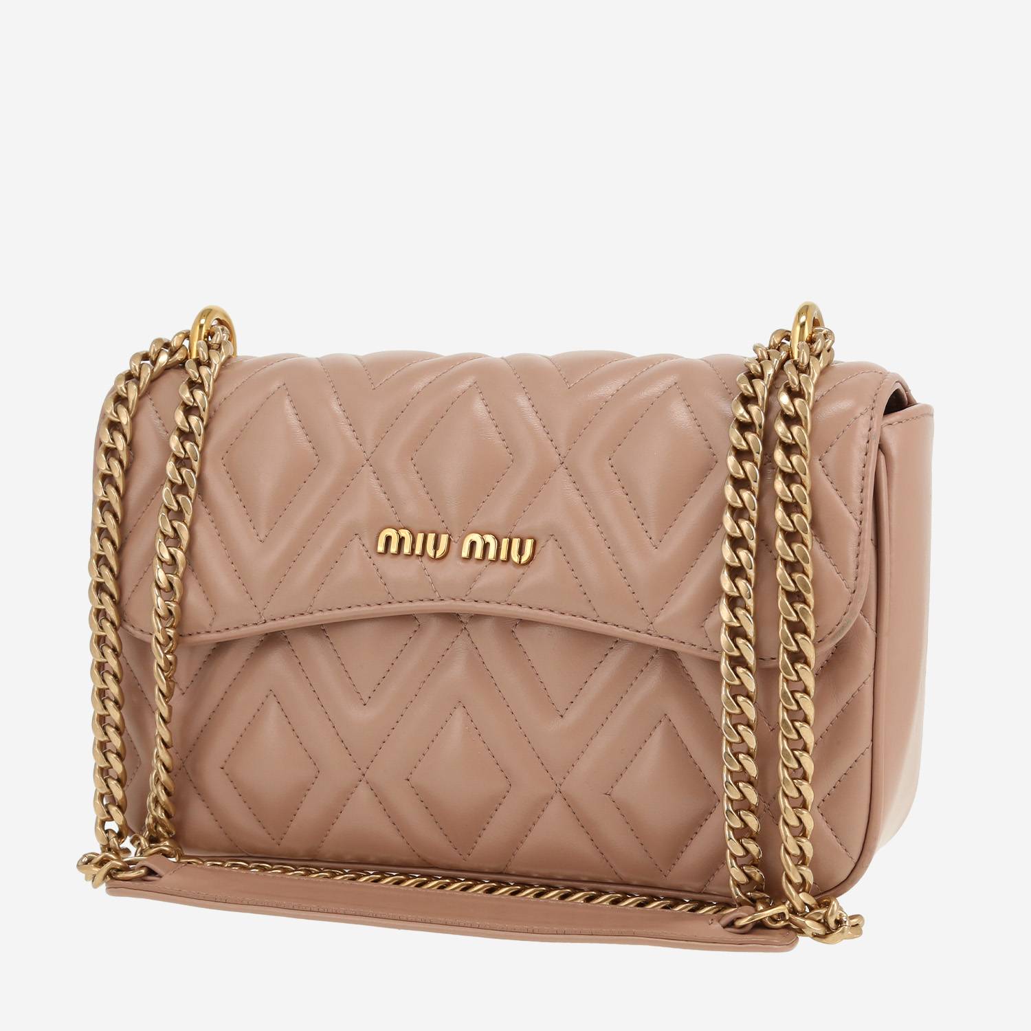 Miu Miu   handbag  in beige quilted leather