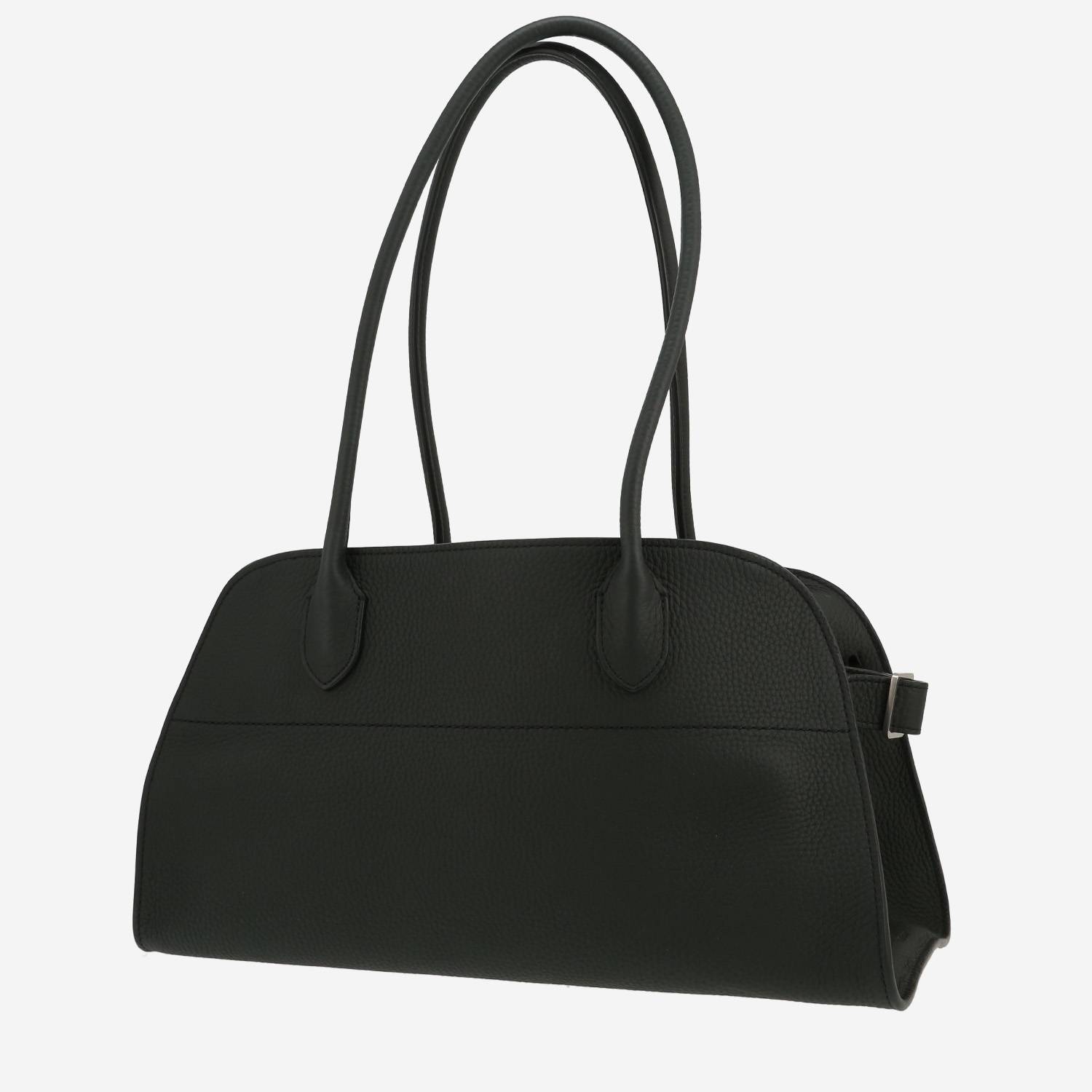 Borsa a spalla The Row  Margaux Shoulder in pelle martellata verde scuro