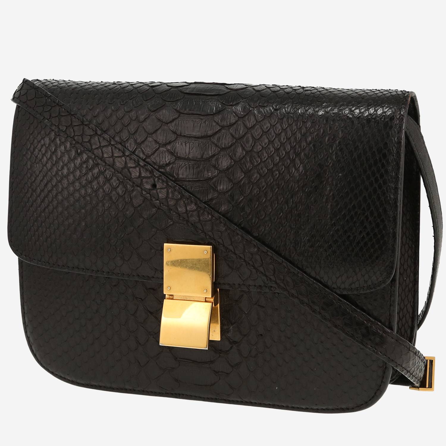 Sac bandoulière Celine  Classic Box en python noir