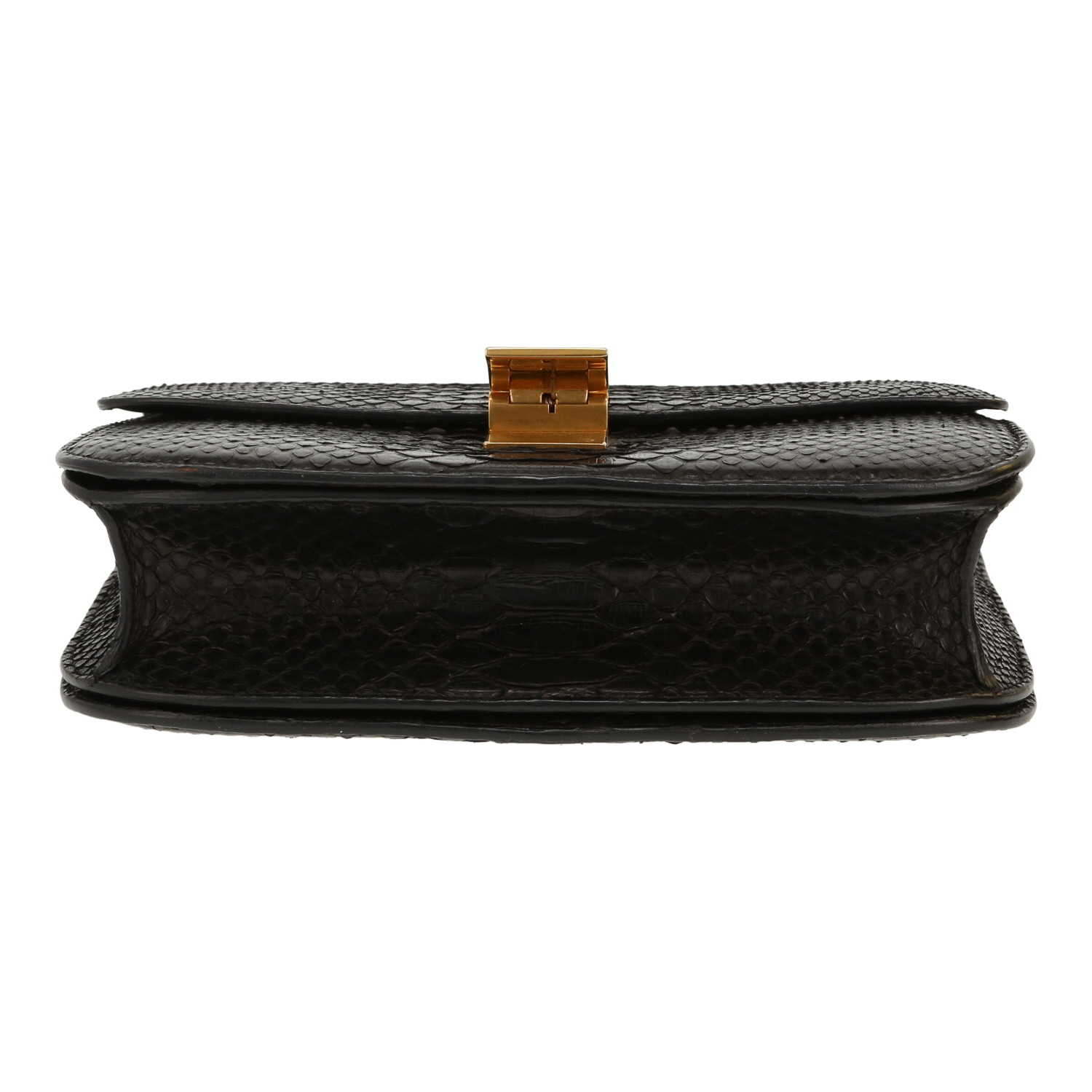 Bolso bandolera Celine  Classic Box en piel de pitón negra - Detail D1