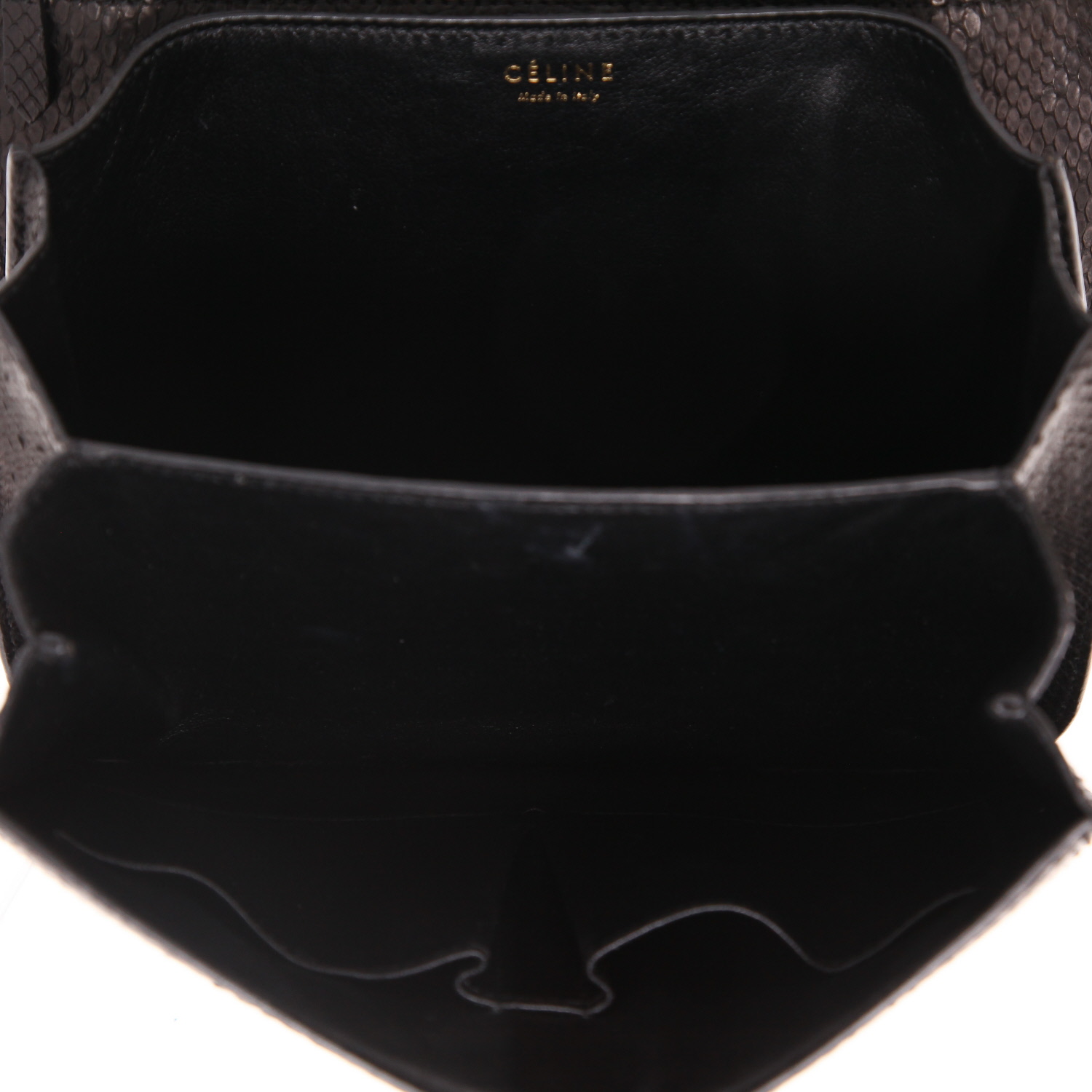 Bolso bandolera Celine  Classic Box en piel de pitón negra - Detail D4