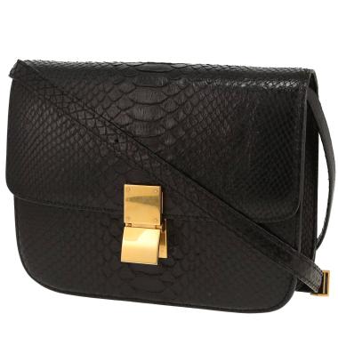 Sac bandoulière Celine  Classic Box en python noir