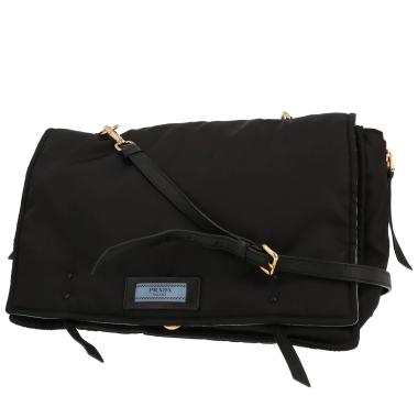 Prada  Etiquette shoulder bag  in black canvas