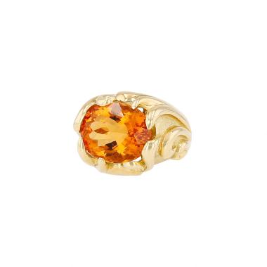 Vintage Amal Akhras ring in yellow gold and citrine