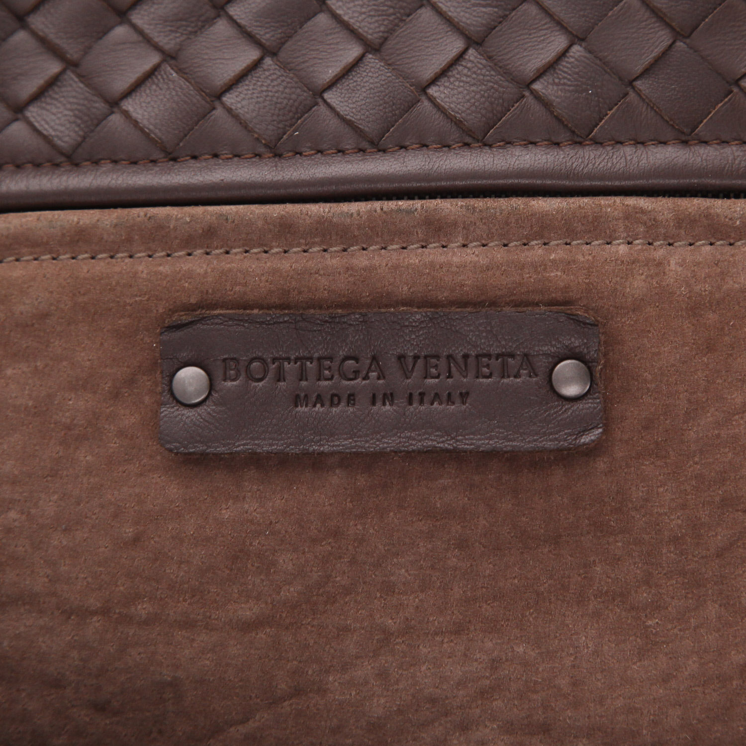Bottega Veneta  Fourre-tout shopping bag  in brown intrecciato leather - Detail D2
