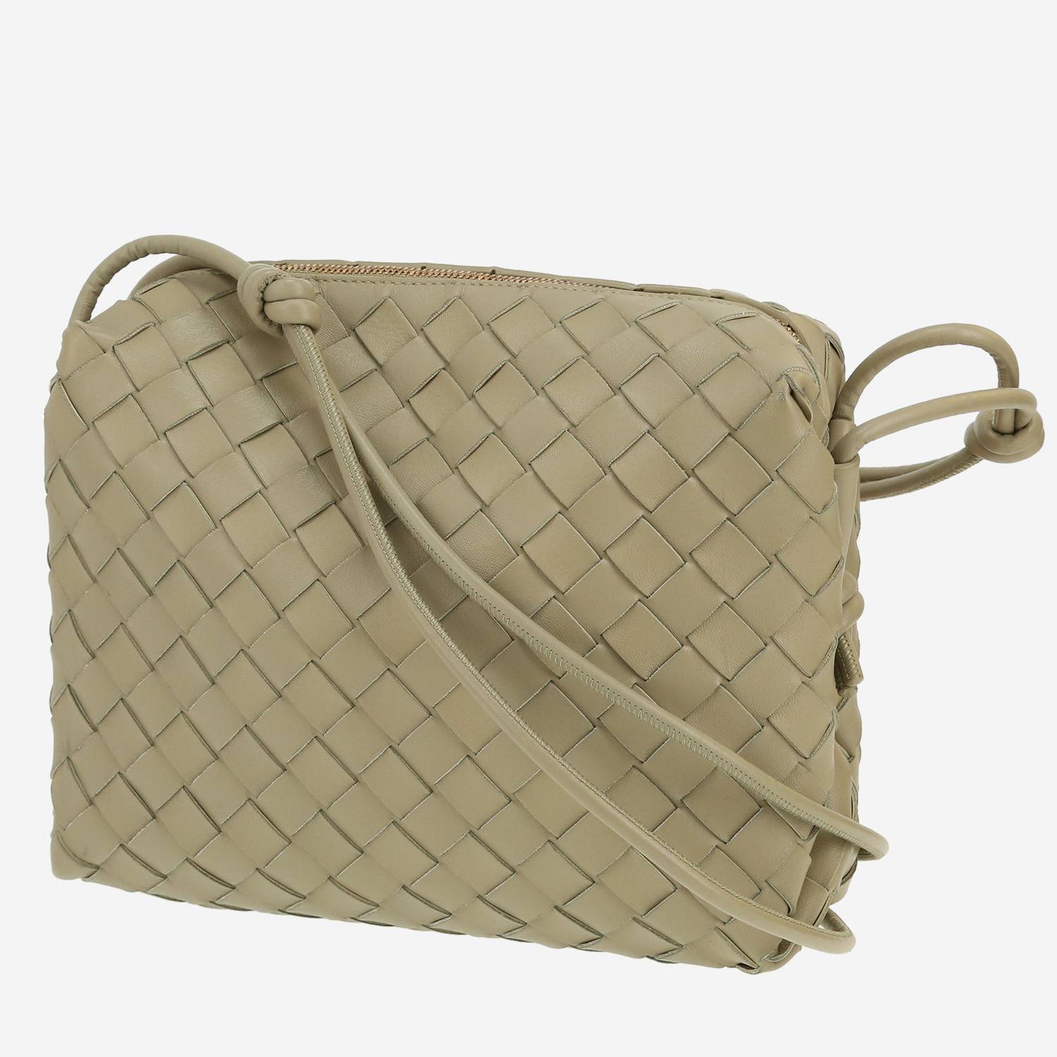 Bolso bandolera Bottega Veneta  Loop en cuero intrecciato caqui
