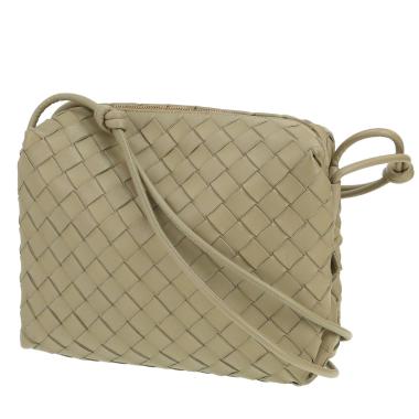 Bolso bandolera Bottega Veneta  Loop en cuero intrecciato caqui