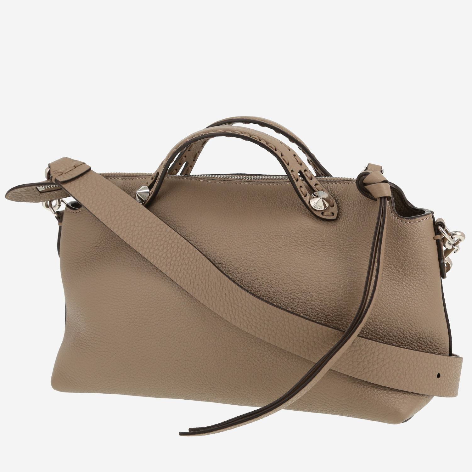 Borsa Fendi  By the way in pelle martellata color talpa