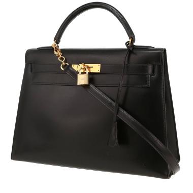Hermès Kelly 32 cm handbag in Noir box leather