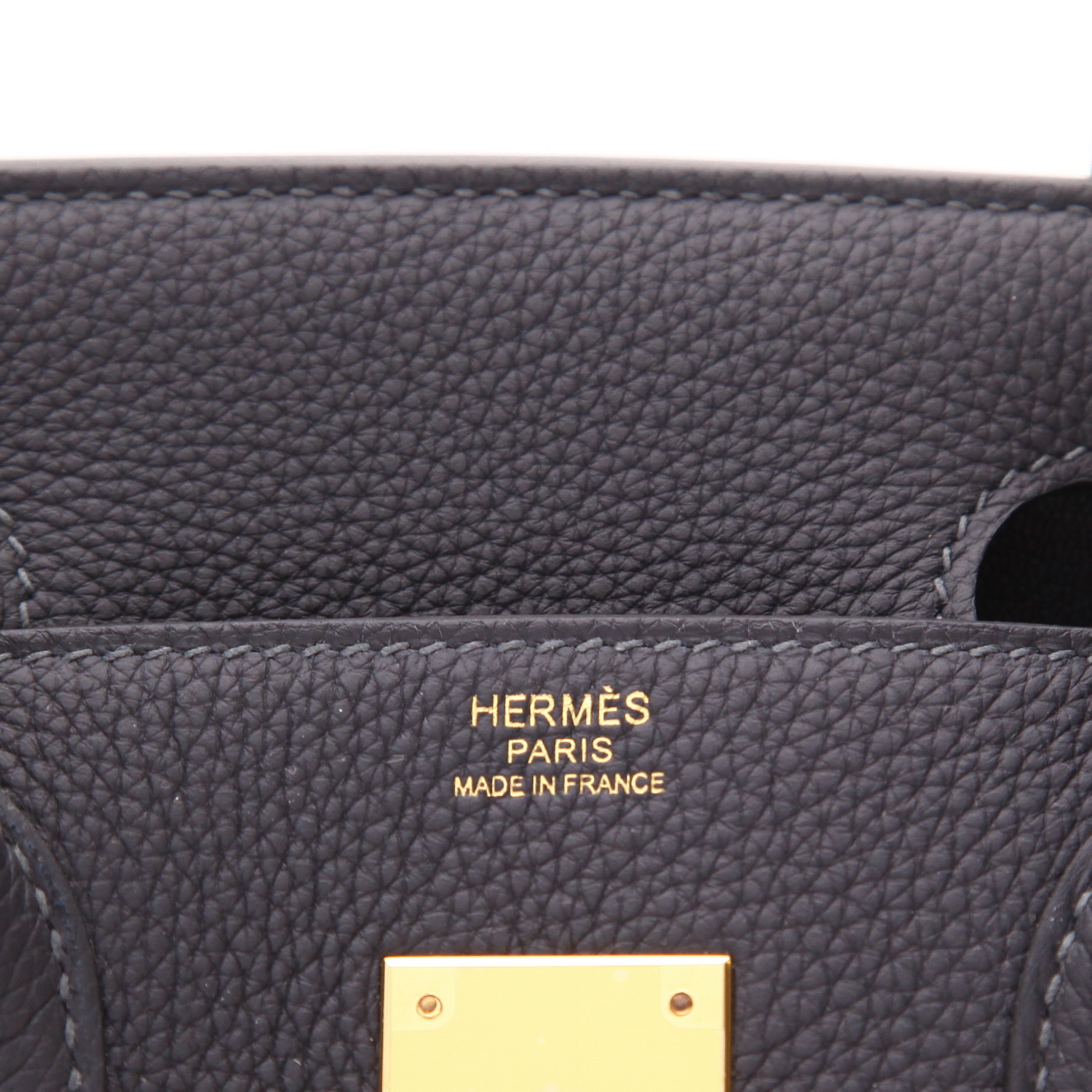 Bolso de mano Hermès  Birkin 30 cm en cuero togo Bleu Caban - Detail D2