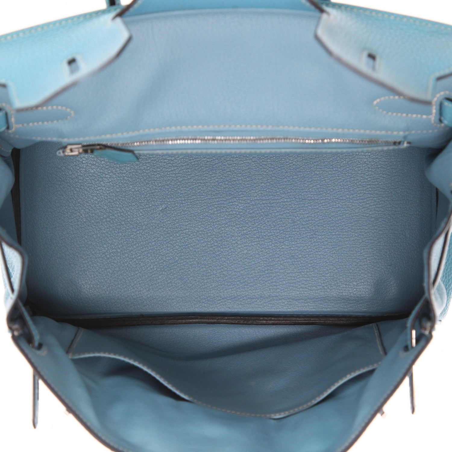 Sac à main Hermès  Birkin 30 cm en cuir togo bleu - Detail D3