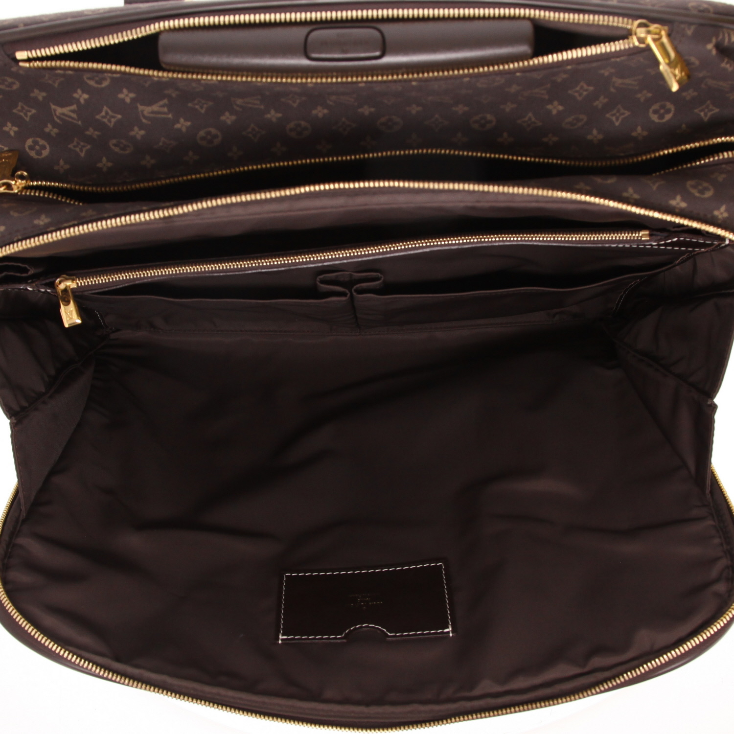 Sac de voyage Louis Vuitton  Pilot en toile monogram marron et cuir marron - Detail D3