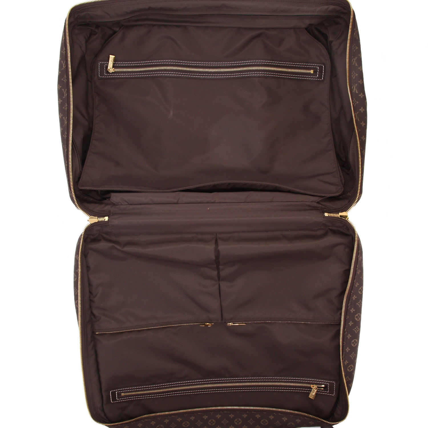 Sac de voyage Louis Vuitton  Pilot en toile monogram marron et cuir marron - Detail D4