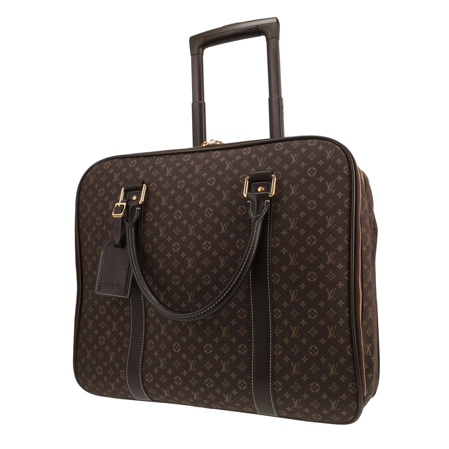 Borsa da viaggio Louis Vuitton  Pilot in tela monogram marrone e pelle marrone - Detail D6