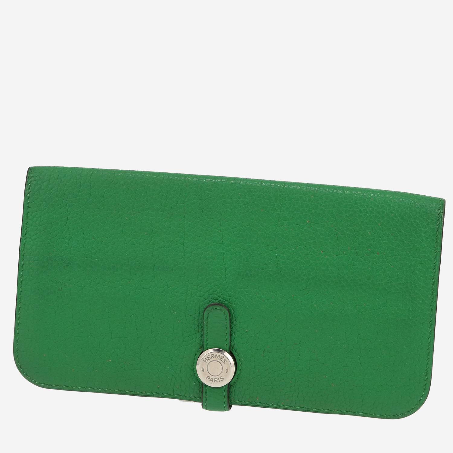Portefeuille Hermès  Dogon en cuir taurillon clémence vert