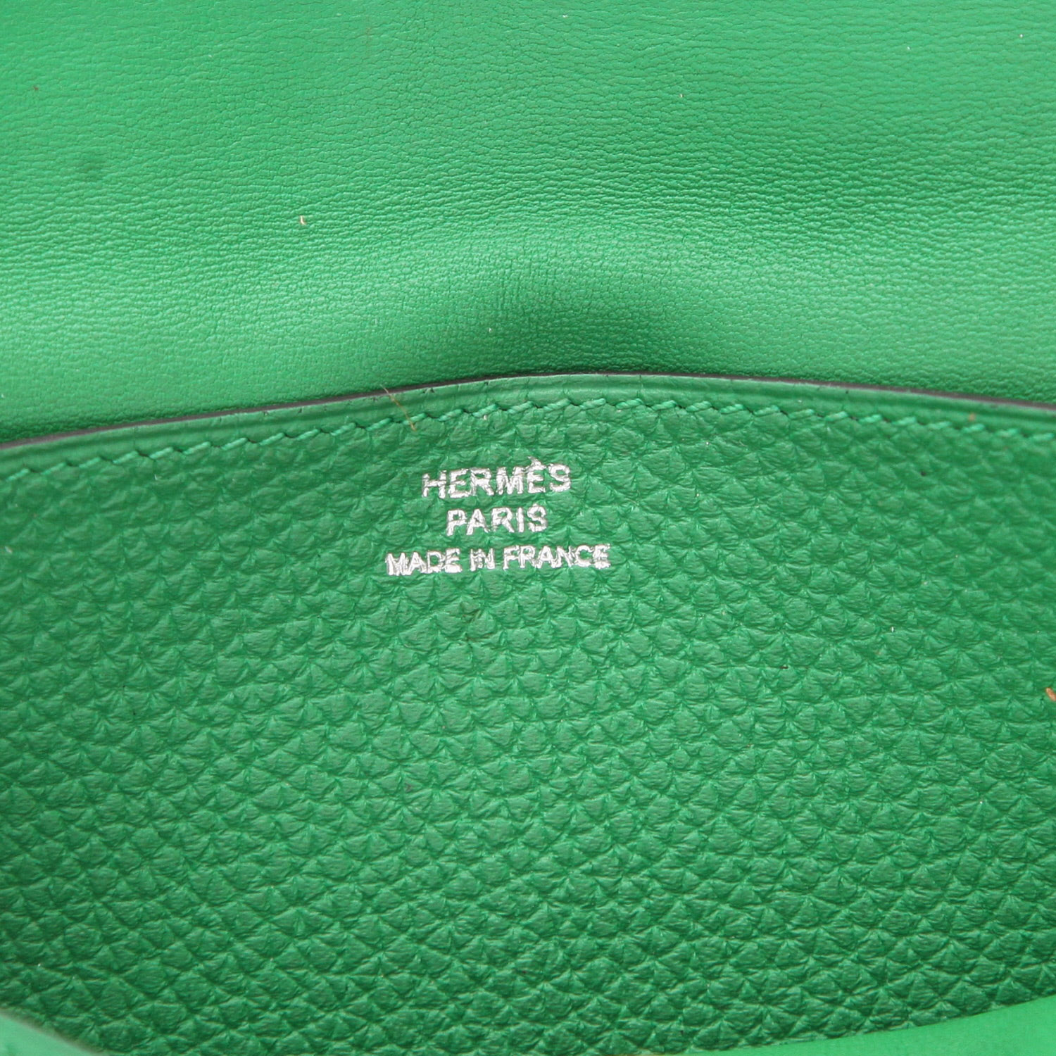 Portafogli Hermès  Dogon in pelle taurillon clemence verde - Detail D2