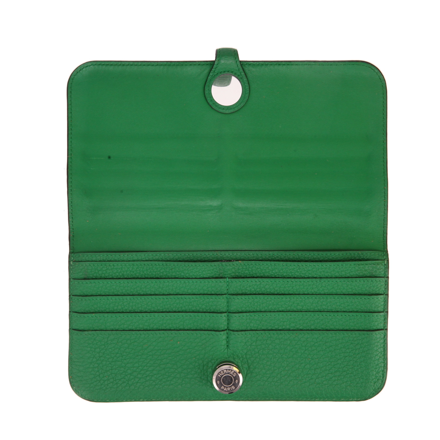 Billetera Hermès  Dogon en cuero taurillon clémence verde - Detail D3