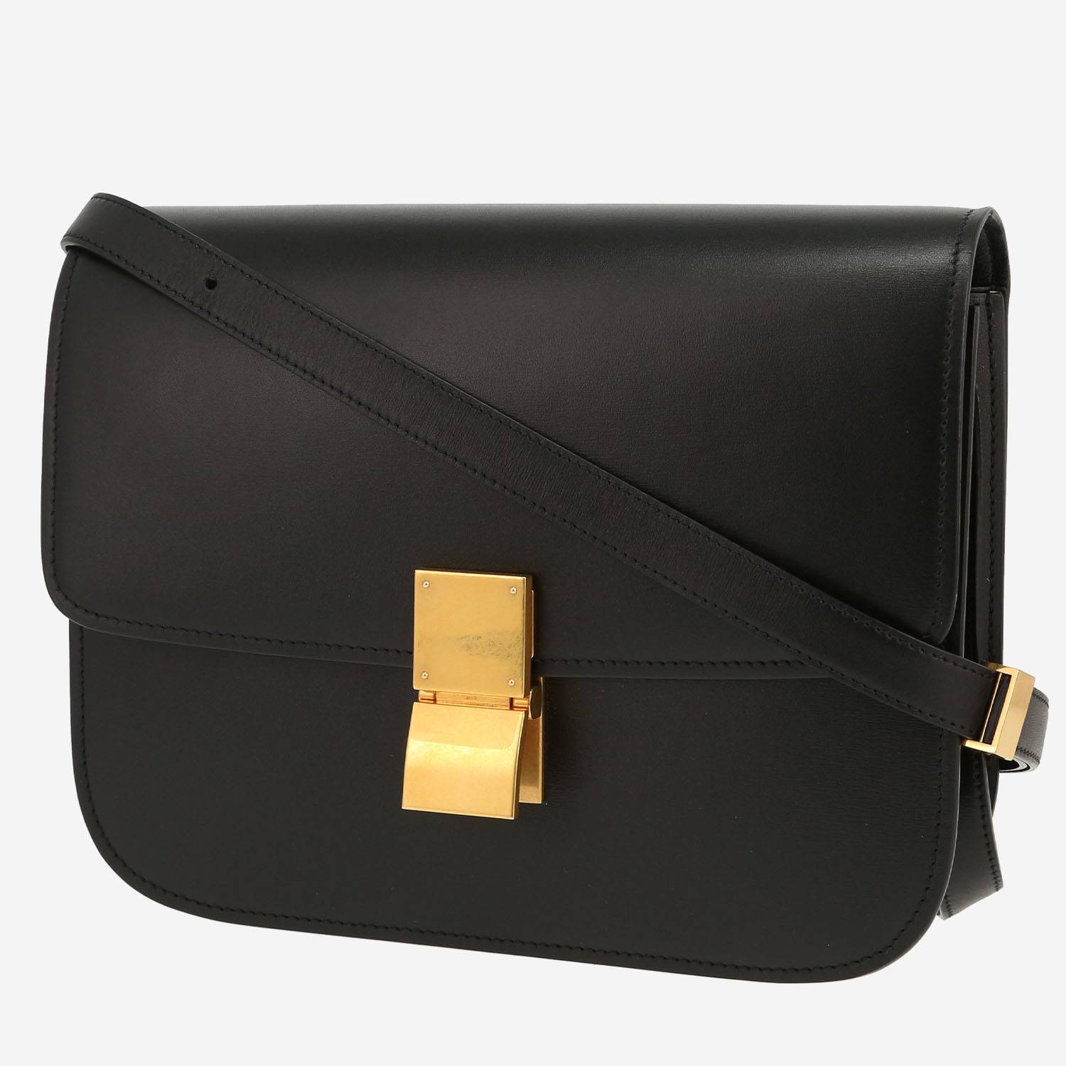 Celine  Classic Box shoulder bag  in black leather