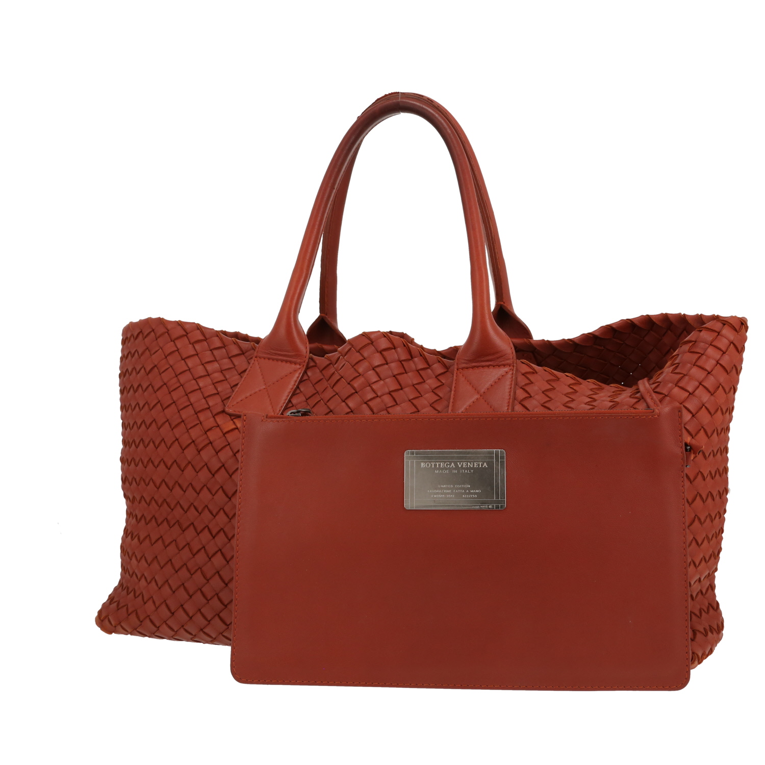 Sac cabas Bottega Veneta  Cabat en cuir intrecciato marron - Detail D4