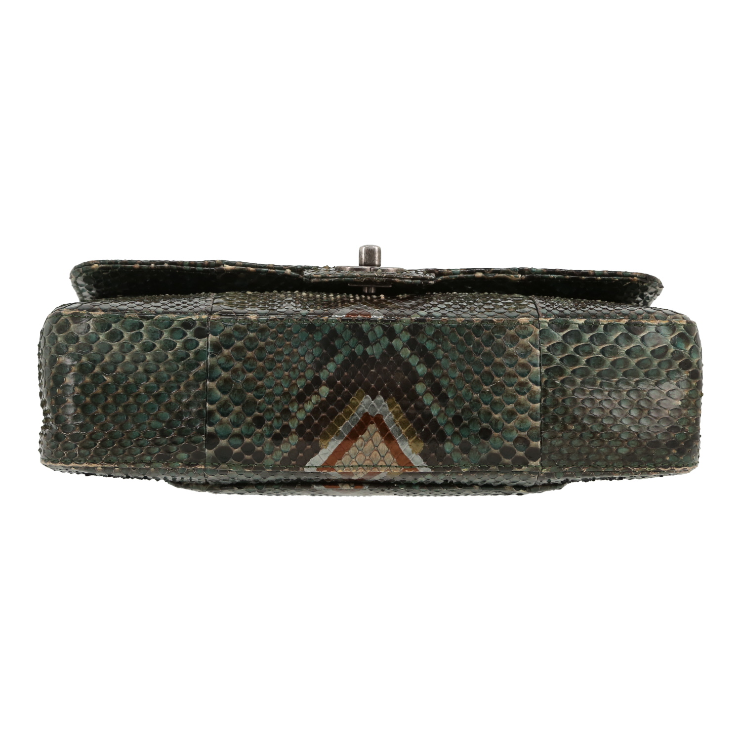 Sac à main Chanel  Timeless Classic en python vert - Detail D1