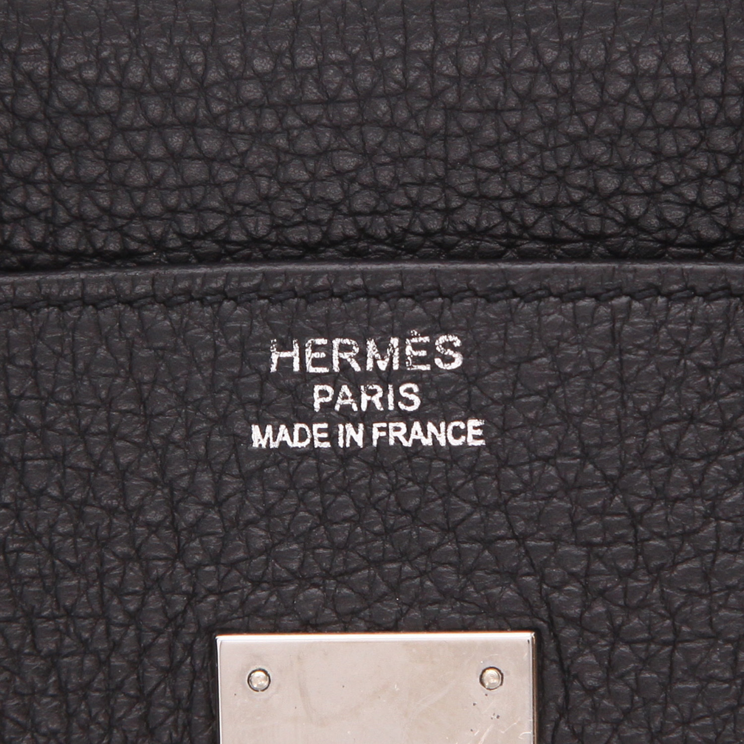 Bolso de mano Hermès  Birkin 35 cm en cuero togo negro - Detail D2