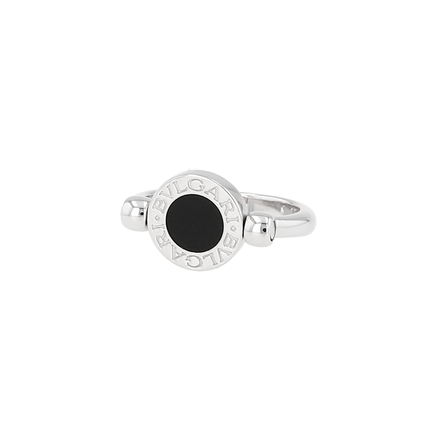 Bague tournante Bulgari Bulgari Bulgari en or blanc, diamants et onyx - Detail D3