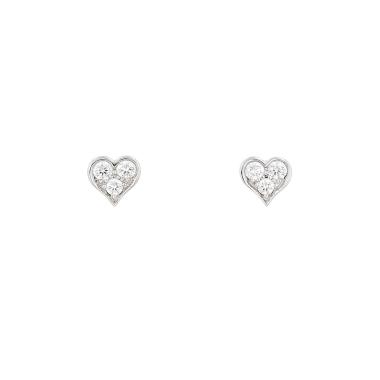 Paire de boucles d'oreilles Tiffany & Co  en platine et diamants