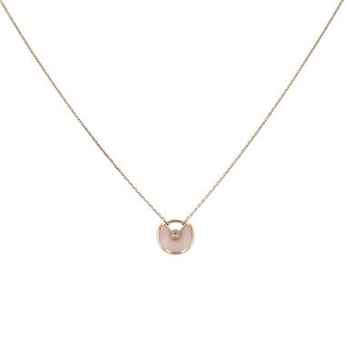 Cartier Amulette size XS necklace in pink gold, diamond and opal