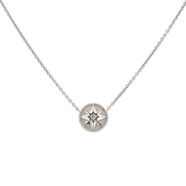 Collana Dior Rose des vents in oro bianco, madreperla e diamante