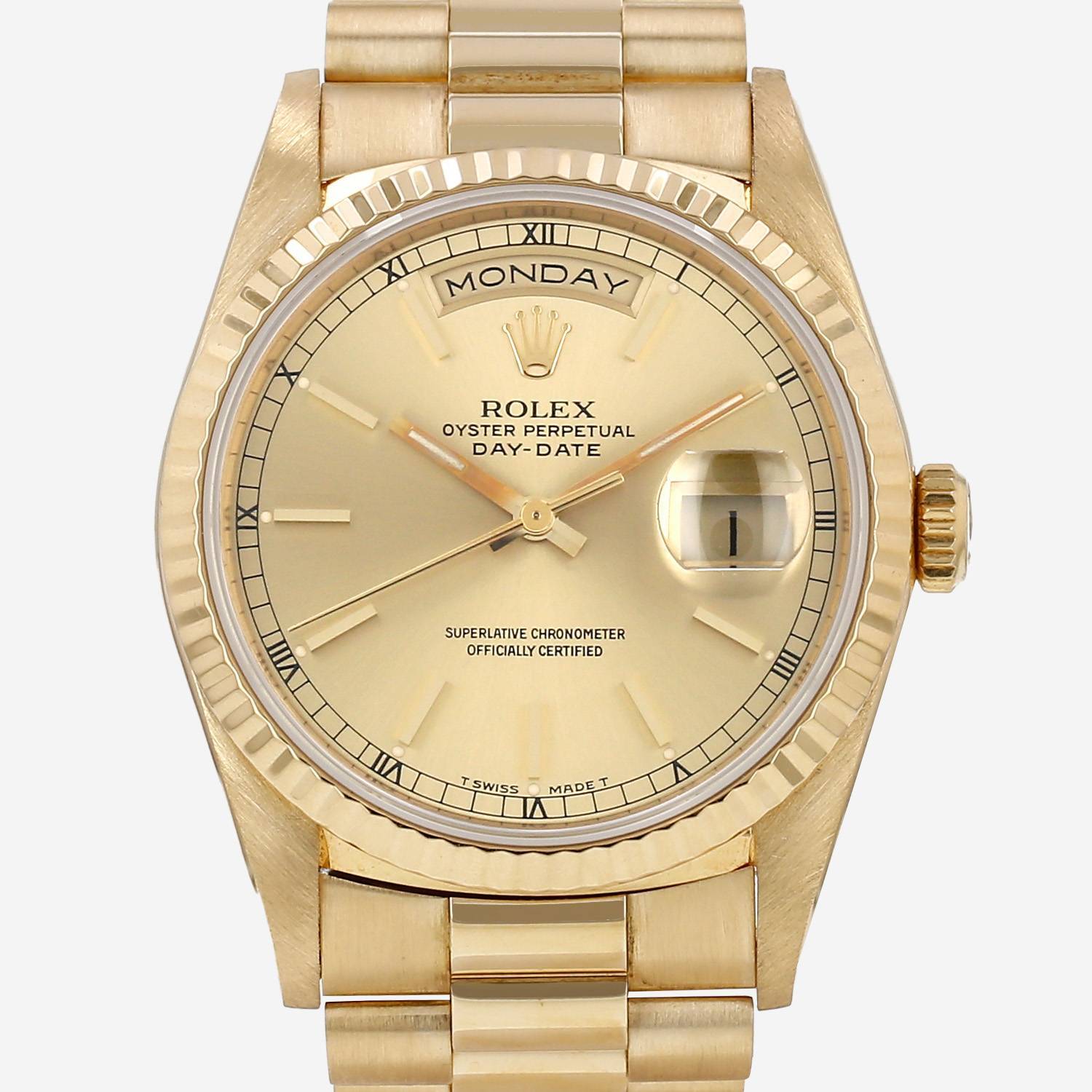 Rolex Day-Date watch in yellow gold, Ref: Rolex - 18238 Circa 1988