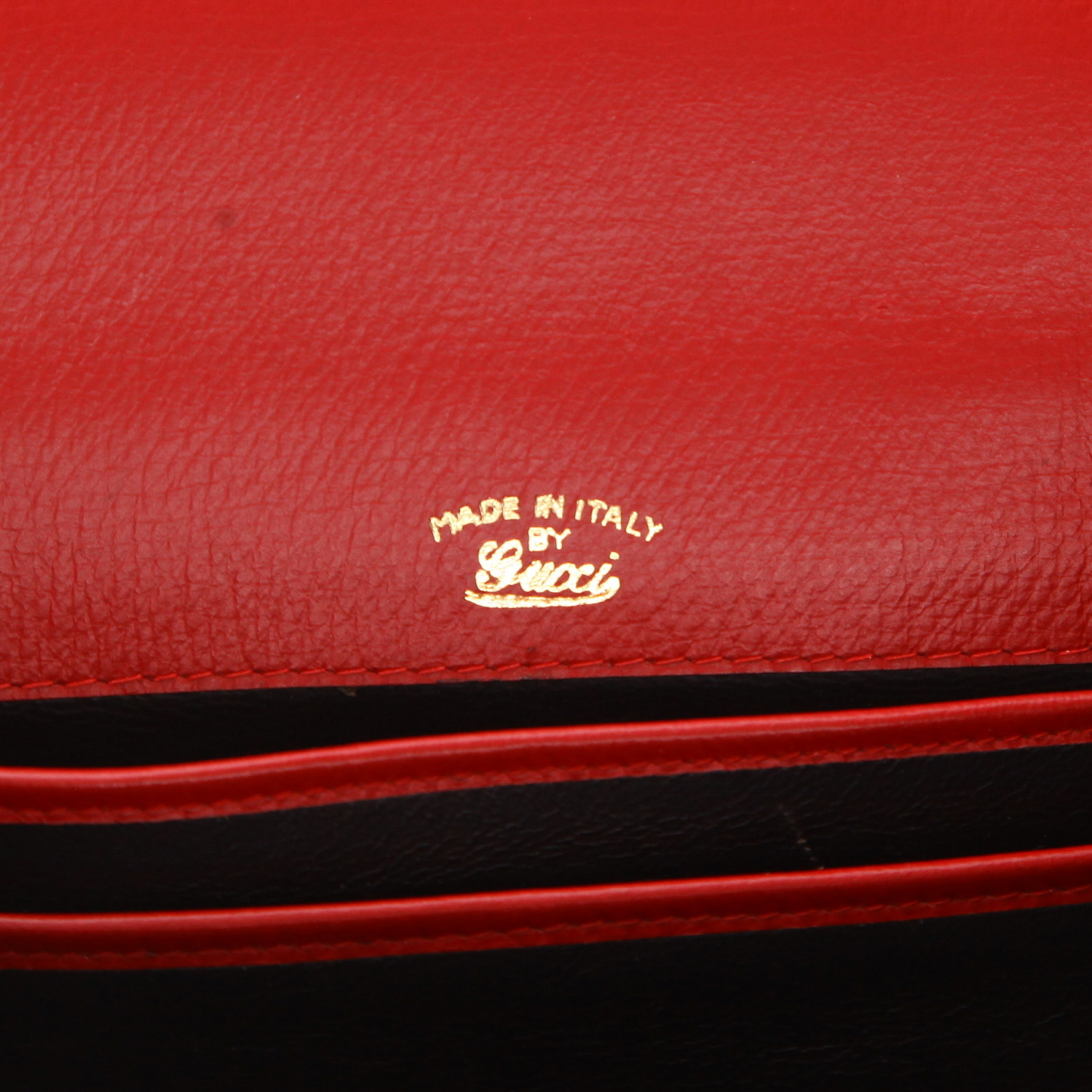 Borsa Gucci   in pelle rossa e tela nera - Detail D2