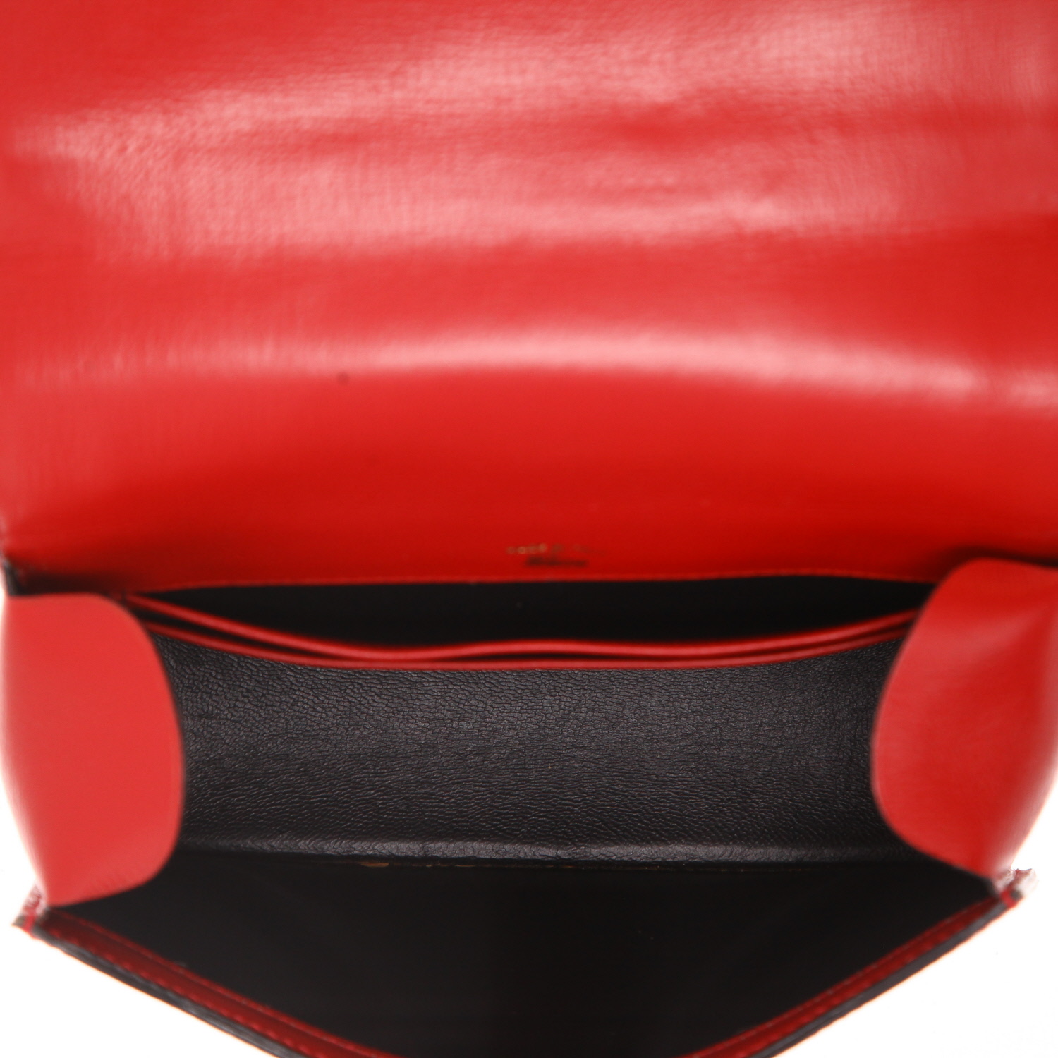 Bolso de mano Gucci   en cuero rojo y lona negra - Detail D3
