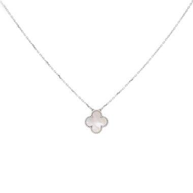 Van Cleef & Arpels Vintage Alhambra necklace in white gold and mother of pearl