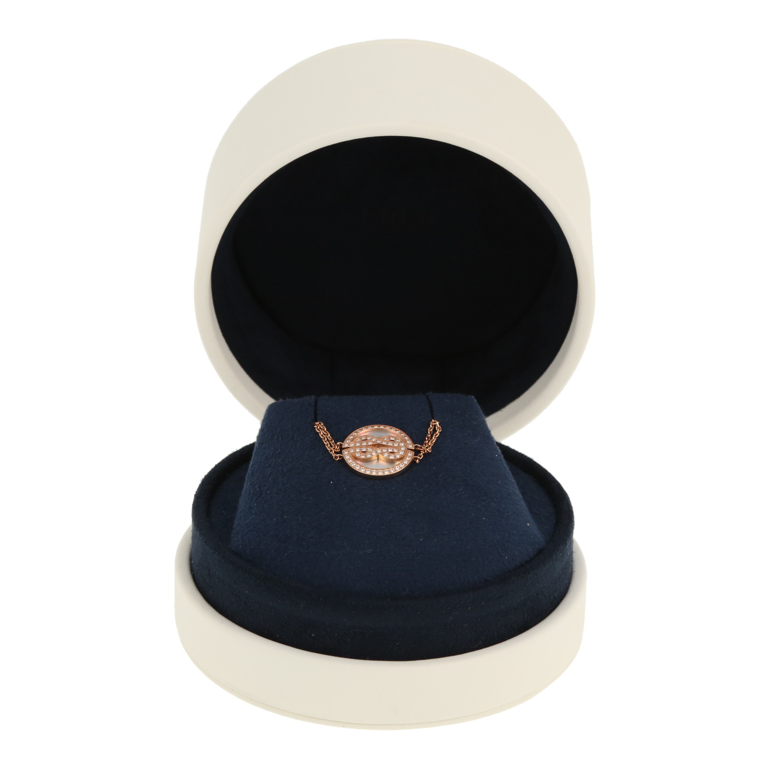 Bracelet Fred Chance Infinie en or rose, nacre (Turbo Marmoratus) et diamants - Detail D2