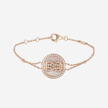 Bracelet Fred Chance Infinie en or rose, nacre et diamants