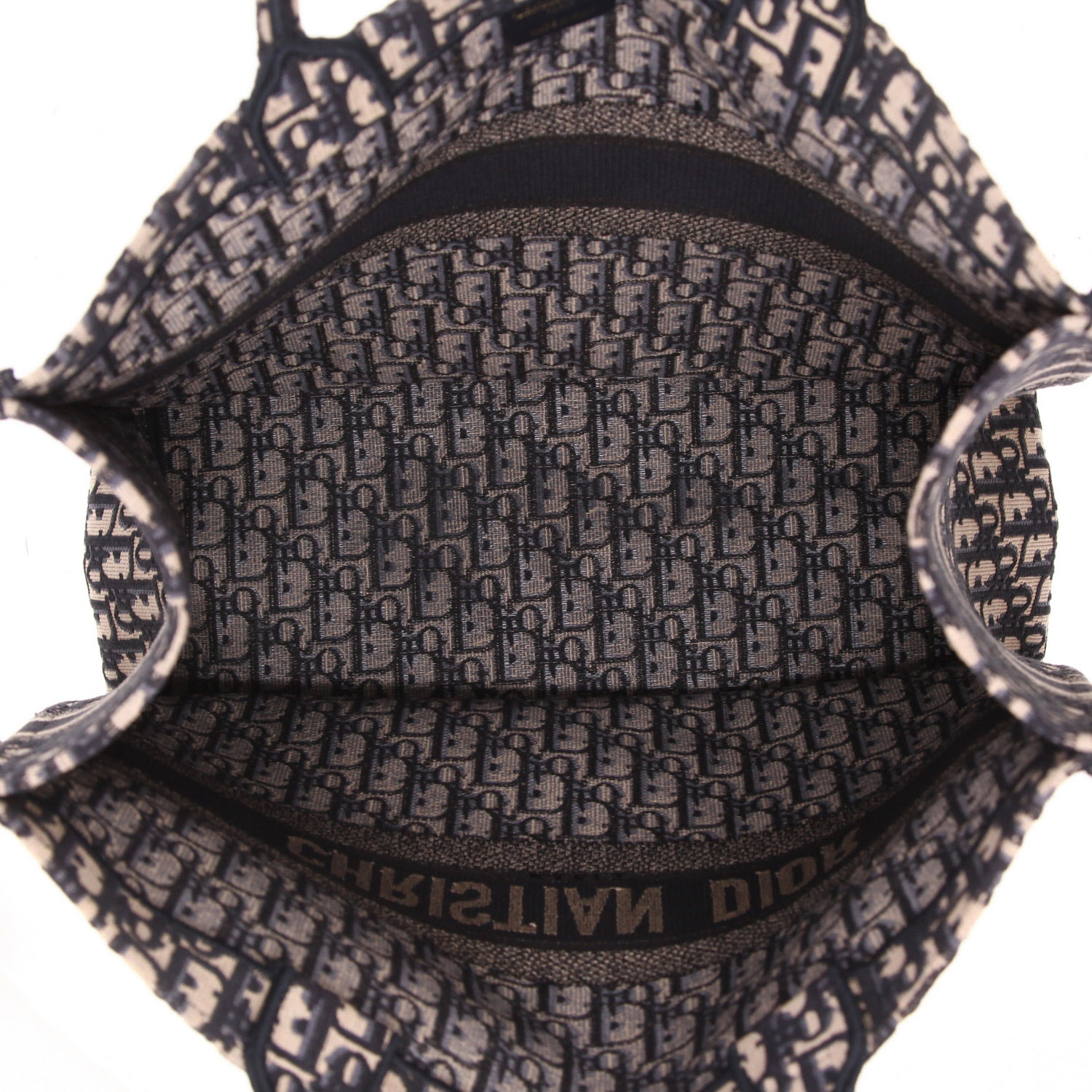 Bolso Cabás Dior  Book Tote en lona Monogram Oblique azul y beige - Detail D3