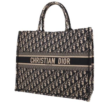 Dior  Book Tote large model  shopping bag  in blue and beige monogram canvas Oblique