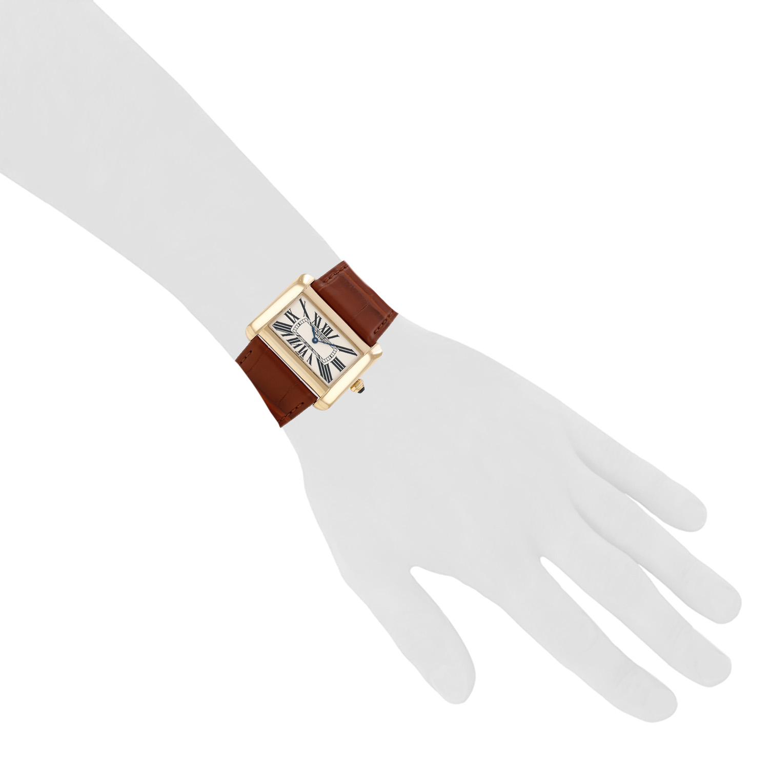 Cartier Tank Divan  large model  in yellow gold Ref: Cartier - 2602  Circa 2000 - Detail D1