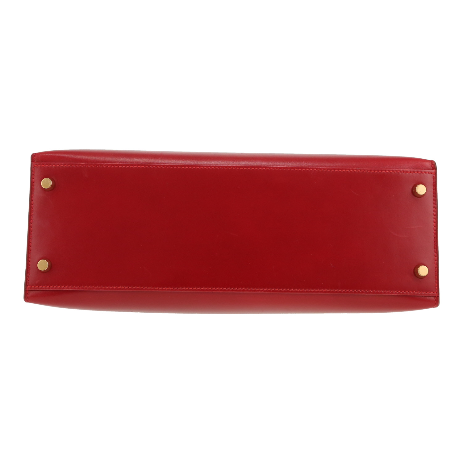 Hermès  Kelly 32 cm handbag  in red Vif box leather - Detail D1