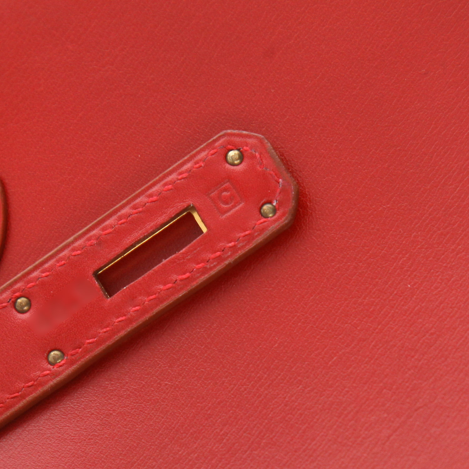 Borsa Hermès  Kelly 32 cm in pelle box rosso Vif - Detail D4