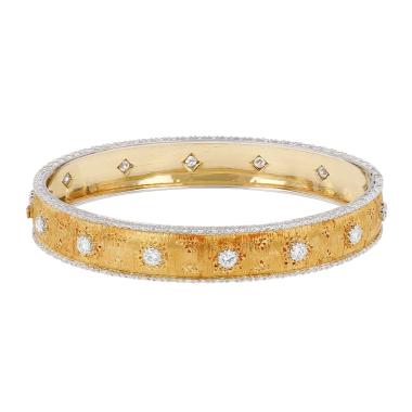 Brazalete Buccellati Macri de oro amarillo, oro blanco y diamantes