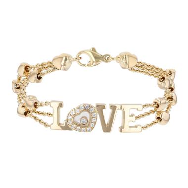 Bracelet Chopard Happy Diamonds en or jaune et diamants