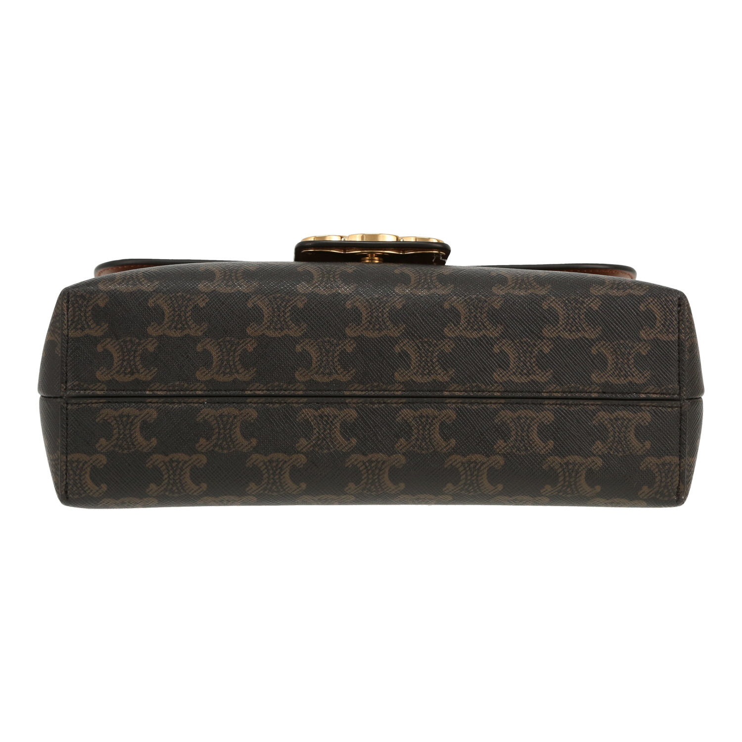 Sac bandoulière Celine  Victoire Teen en toile Triomphe marron et cuir marron - Detail D1