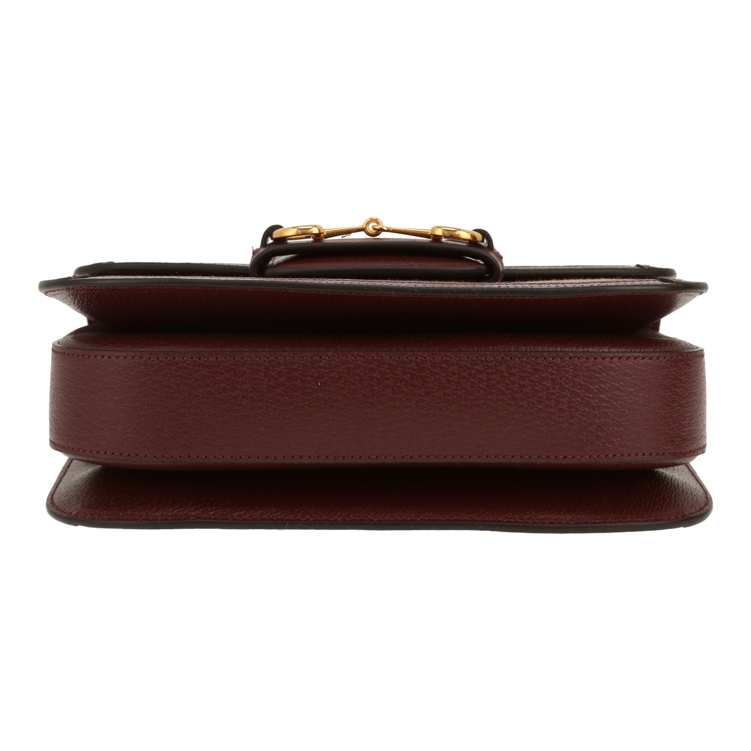 Gucci  1955 Horsebit shoulder bag  in burgundy "sûpreme GG" canvas  and burgundy leather - Detail D1